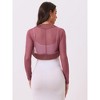 INSPIRE CHIC Women's Sheer Elegant Wedding Open Front Crop Bolero Shrugs - 4 of 4