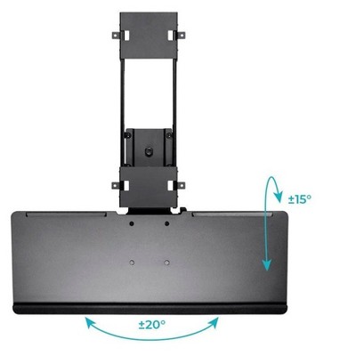 Black Adjustable Ergonomic Steel and Wood Keyboard Tray