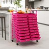 Costway 20 Drawers Rolling Cart Storage Scrapbook Paper Studio Organizer Bins Clear Multicolor/Black/White/Grey/Macaron/Pink Gradient/Mutli Color/Hot Pink/Orange/Purple/White - image 4 of 4