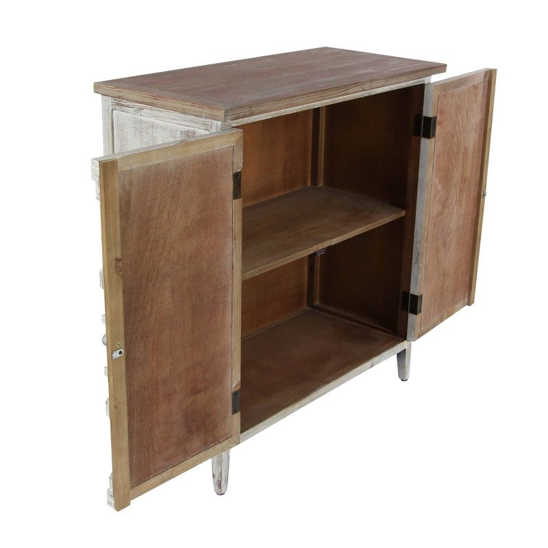 Natural Wood Cabinet with Trellis Doors Light Brown - Olivia &#38; May, 6 of 21