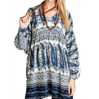 Women's Paisley V-Neck Mini Dress - Velzera
