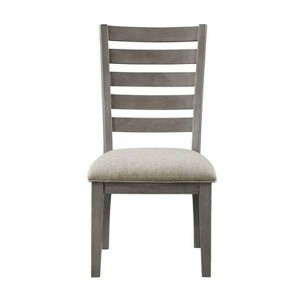 22.5'' Gray Finish Traditional Style Side Chairs Set of 2pc Wooden Frame Ladder Back Design Dining Room Furniture - 1 of 4