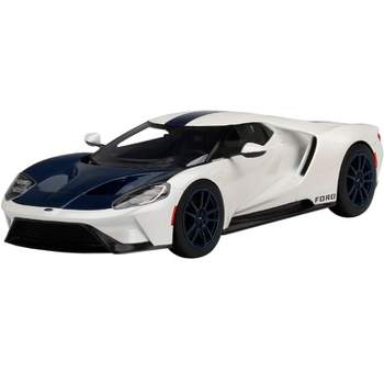 Ford GT "1964 Prototype Heritage Edition" White with Dark Blue Hood and Stripe 1/18 Model Car by Top Speed