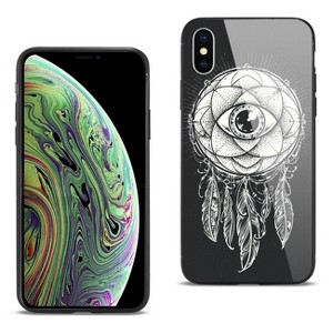 Reiko iPhone XS Max Hard Glass Design TPU Case with Dreamcatcher Design in Black - 1 of 4