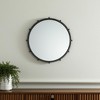 HomeRoots 25" Black Metal Beaded Round Framed Accent Mirror - 2 of 4