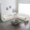 DexmalleSet of 2 Chenille Upholstered Loveseats,White - 3 of 4