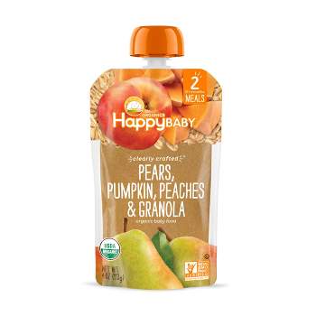 HappyBaby Clearly Crafted Pears Pumpkin Peaches & Granola Baby Food Pouch - 4oz
