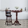 Tangkula 42" Pub Bar Round Table Chess Table Bistro Vintage W/Checker Top & Pedestal Base - 4 of 4