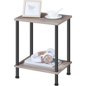 End Table, Small Side Table, Nightstand with 2-Layer Storage Shelves, Stable Frame, Easy Assembly - 1 of 4