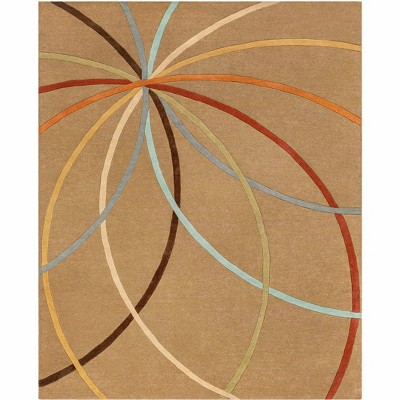 Hauteloom Davison Brown Geometric Modern Wool Rug