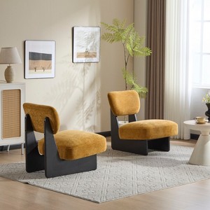 Christopher Knight Home Carlos Modern Wood Upholstered Accent Chair (Set of 2) - 1 of 4