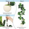 Fiddle Leaf Fig Artificial Tree with White Planter, Fake Rubber Tall Fake Floor Plant In Pot - Artificial Trees for Home Office Living Room Decor - 4 of 4