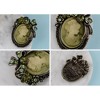 Anna-Kaci Vintage Inspired Crystal Rhinestone Victorian Lady Cameo Brooch Pin Maiden Flower Ribbon Bow Pendant - 3 of 4
