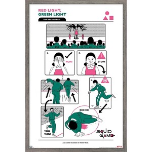 Trends International Netflix Squid Game: Season 2 - Red Light Green Light Rules Framed Wall Poster Prints - 1 of 4