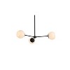 Elegant Lighting Briggs 32 inch pendant in black with white shade - 3 of 4