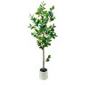 Artificial Lemon Tree, 5Ft Tall Fake Lemon Silk Plant in Pot, Faux Lemon Plastic Fruit Tree with 20 Fruits for Indoor Home Decor Office Garden - 3 of 4