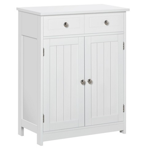 Kleankin Storage Cabinet with Doors and Shelves - Perfect for Bathroom  Living Room Kitchen or Office Space, White