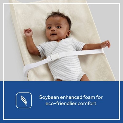 White Antibacterial Waterproof Contoured Baby Changing Pad