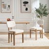 Set of 2 Wooden Armless Chairs,Modern Fabric Dining Chairs with Rubberwood Legs,Upholstered Kitchen Chairs for Small Spaces-Coolbibila - 2 of 4