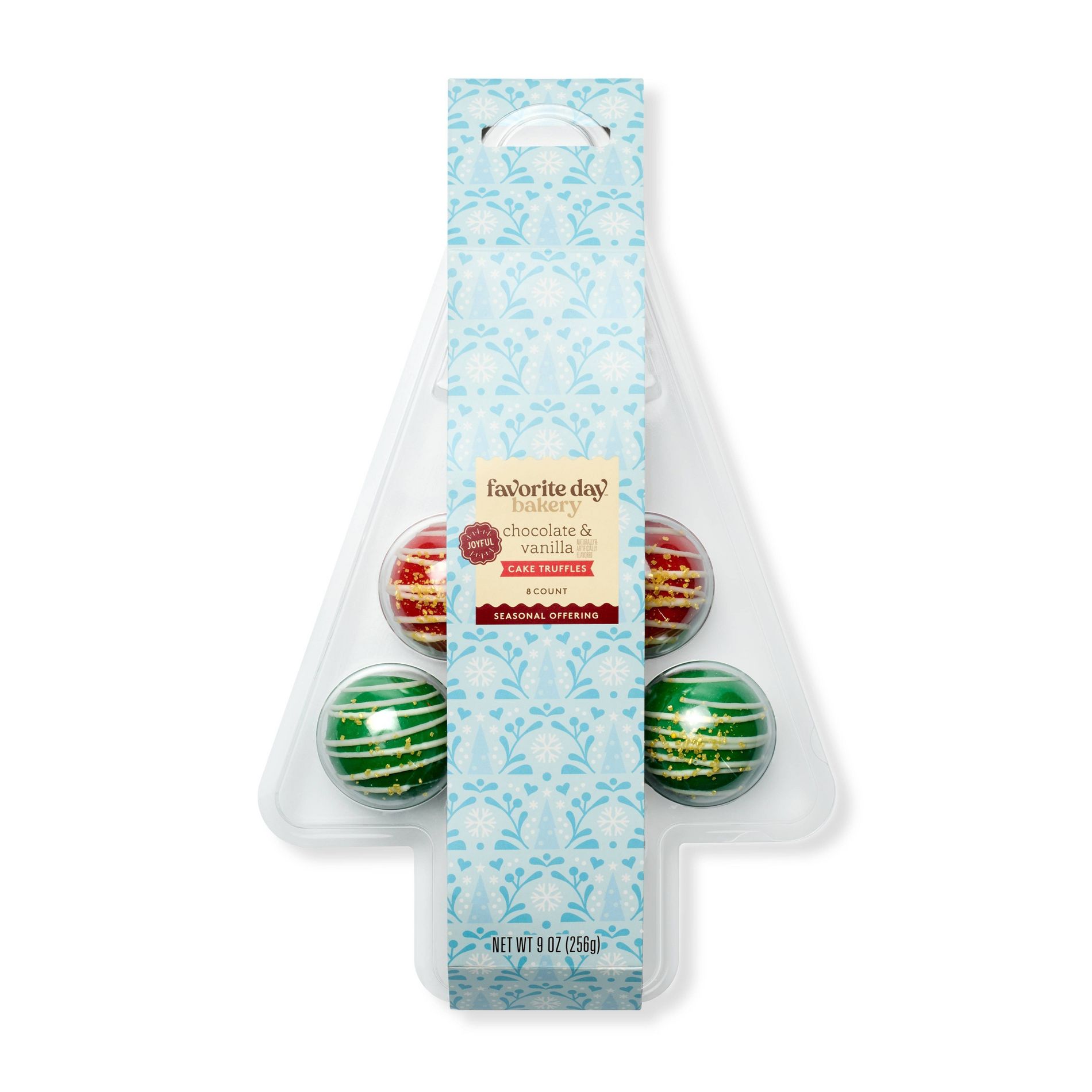 Holiday Christmas Chocolate and Vanilla Assorted Cake Truffles - 9oz/8ct - Favorite Day™