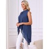 INSPIRE CHIC Women's Casual Tie Back Asymmetrical High Low Sleeveless Mock Neck Flowy Blouse - 3 of 4