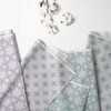 Bacati - Petals/Floral  Muslin Swaddling Blankets set of 4 Aqua/Lilac - 2 of 4