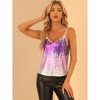 INSPIRE CHIC Women's Sequined Shining Adjustable Straps Club Party Sparkle Cami Top - 3 of 4