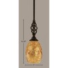 Toltec Lighting Elegante 1 - Light Pendant in  Dark Granite with 5" Gold Fusion Shade - 2 of 2
