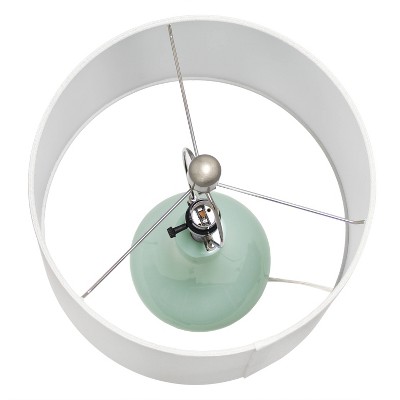 Aqua Ceramic Droplet Table Lamp with Fabric Shade