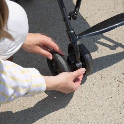 Gray Steel Lightweight Umbrella Stroller with Sun Visor
