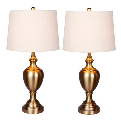 gold metal table lamp