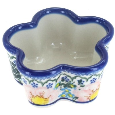 Blue Rose Polish Pottery Apple Blossom Mini Baker - Flower Shape