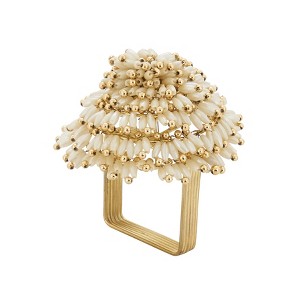 Saro Lifestyle Napkin Ring Holders With Beaded Design (Set of 4) - 1 of 4