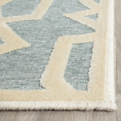 Handmade Tufted Reversible Blue Viscose Rectangular Rug