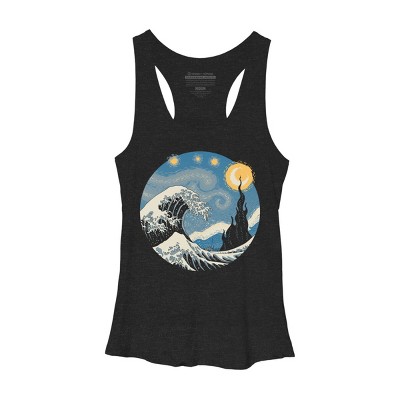 Women's Design By Humans The Great Starry Wave By vincenttrinidad Racerback Tank Top
