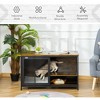LOVMOR Wood & Steel End Table Pet House with Cushion and Sliding Doors - 4 of 4