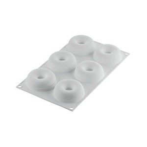 Silikomart "Donuts Gourmand 80" Silicone Baking & Freezing Mold, 2.7 oz, 6 Cavities - 1 of 3