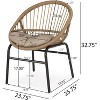 Infurnic Patio Accent Chairs with Upholstered, Ergonomic Modern Design, Suitable for Lawn, Garden and Porch, Beige, 23.75" * 25.75" * 32.75" - 3 of 4