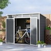 Outsunny 8' x 4' Resin Outdoor Storage Shed, Plastic Shed with Floor, Window, Lockable Doors and Vents, Gray - 3 of 4
