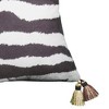 14"x26" Oversized Faux Suede Lumbar Throw Pillow with Tassels, Duck Feather Filled - Edie@Home - 4 of 4