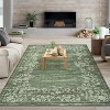 Modern Floral Washable Rug with Non-Slip Backing, for Bedroom & Living Room - 2 of 4
