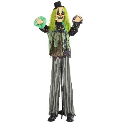 Syemin Decorative Holiday Scene Props Outdoor Halloween Decoration Clown Halloween Decoration Outdoor Halloween Inflatables, Green, 39.4"*25.2"*72.8"