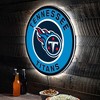 Evergreen Ultra-Thin Edgelight LED Wall Decor, Round, Tennessee Titans- 23 x 23 Inches Made In USA - 2 of 4