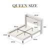Velvet Upholstered Bed Frame with Lights, Charging Station and Storage - 2 of 4