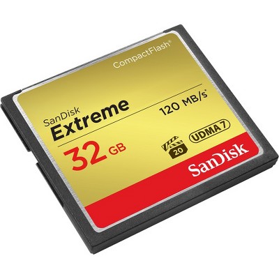 SanDisk Extreme 32 GB CompactFlash - 120 MB/s Read - 60 MB/s Write - 400x Memory Speed - Lifetime Warranty