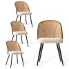 Rattan Dining Chair Set of 4/8,Upholstered Boucle Dining Chair with "V" Back,Kitchen Dining Chair for Dining Room Farmhause -Tanpinhause - 2 of 4
