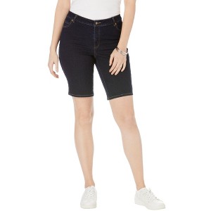Jessica London Women's Plus Size True Fit Stretch Denim Bermuda Short - 1 of 4
