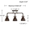 Pro Track Wesley 3-Head Ceiling Track Light Fixture Kit Spot Light Directional Brown Oil Rubbed Bronze Finish Metal Farmhouse Rustic Kitchen 25" Wide - 4 of 4