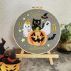 3Pcs Set Halloween Embroidery Starter Kit for Beginner Self-Learning, Stamped Cross Stitch Needlepoint Kit with Hoop and Embroidery Supplies - 4 of 4