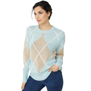 ellos Plus Size Argyle Pullover - 1 of 4